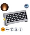 GLOBOSTAR® FLOODHENA 90446 Προβολέας Σποτ Wall Washer LED 48W 4080lm 30° AC 220-240V Αδιάβροχο IP67 Ultra Θερμό Λευκό 2200K - Bridgelux SMD Chip - Γκρι Ανθρακί - Μ39 x Π6 x Υ17cm - 3 Χρόνια Εγγύηση